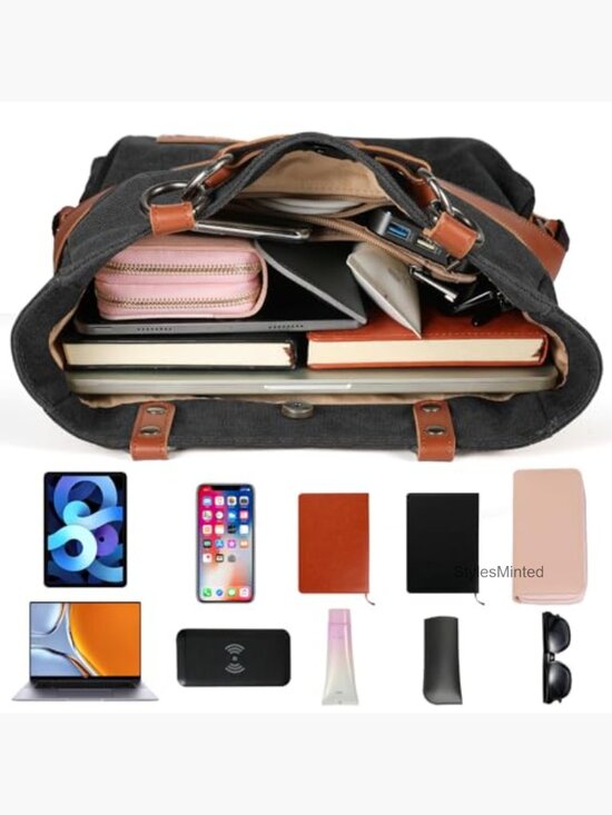 Canvas Tote Handbag Shoulder Bag Convertible Backpack Travel Work Purse